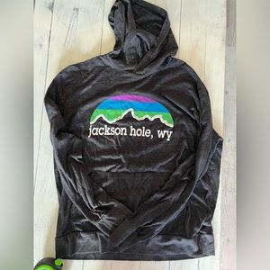 Jackson Hole WY shirt like material hoodie